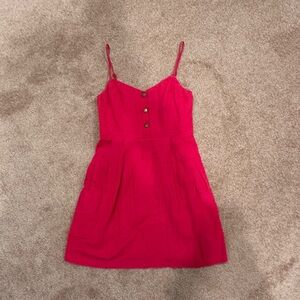 Pink Button Strap Dress